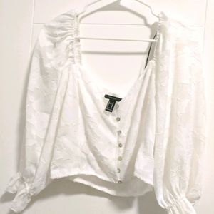 Forever 21 White Vintage Summer Blouse